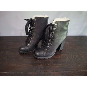 Schutz Women's Zhara Black Lace-up Boots/NWT, Sz 10.5B